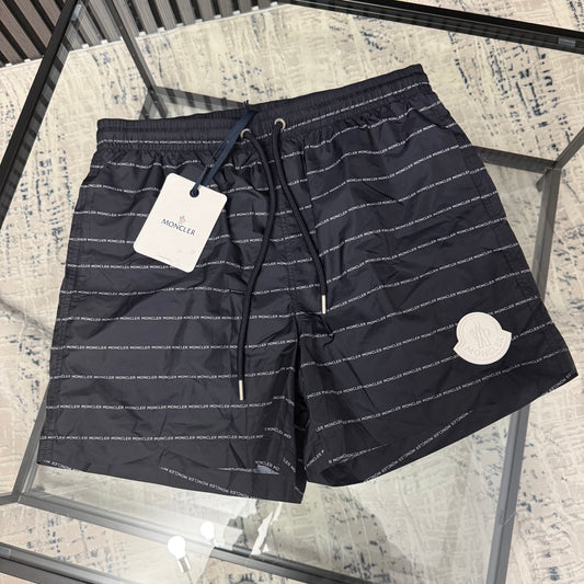 Navy Rubber Logo SwimShorts