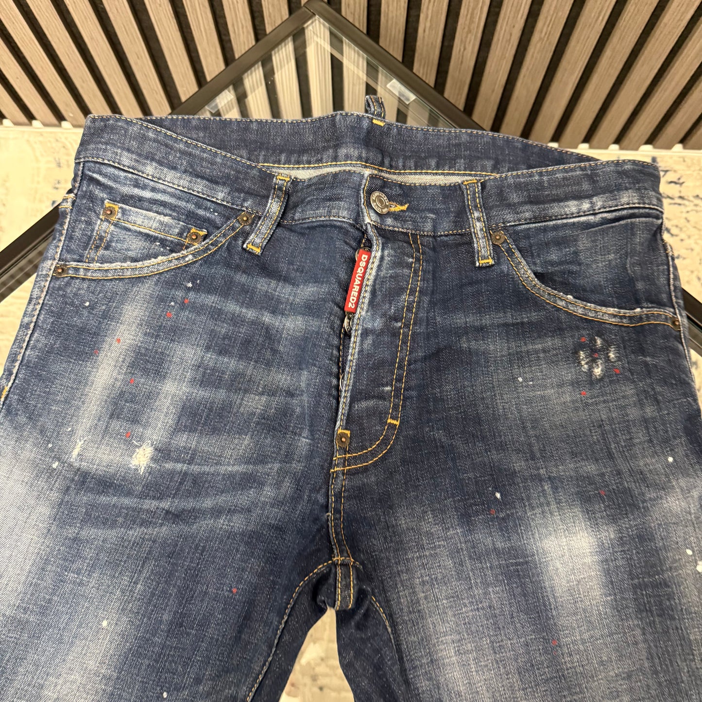 DSQ Red Splatter Jeans